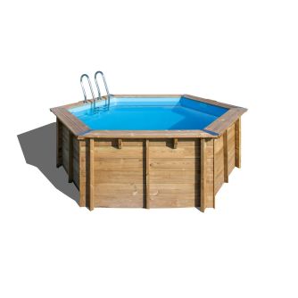 Piscine Gre bois Vanille 2 - Ø 400 x H 119 cm (Filtre à sable)