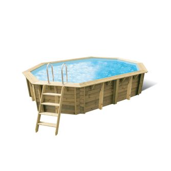 Piscine Ubbink bois Azura - 355 x 490 x H 130 cm (Filtre à sable)