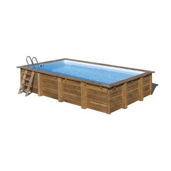 Piscine Gre bois Evora - 620 x 420 x H 133 cm (Filtre à cartouche)