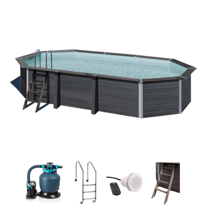 Piscine ovale composite 664 x 386 x H124 cm
