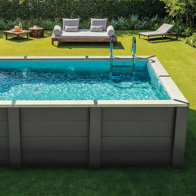 Piscine Gre composite rectangle - 595 x 315 x H126 cm (Filtre à sable)
