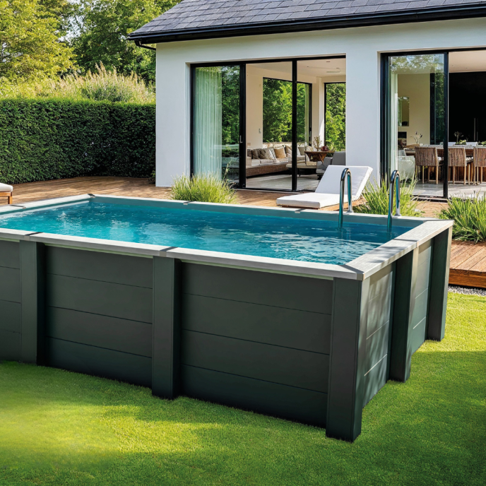 Piscine Gre composite rectangle - 595 x 315 x H126 cm (Filtre à sable)