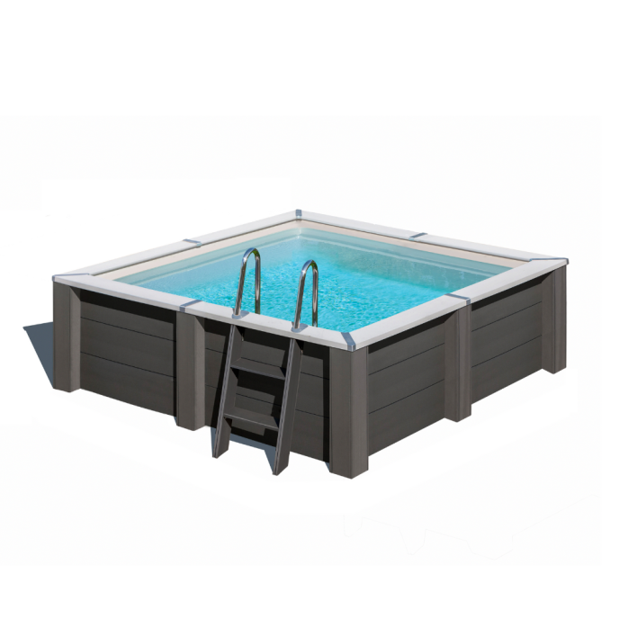 Piscine Gre composite carrée - 315 x 315 x H 96 cm (Filtre à sable)