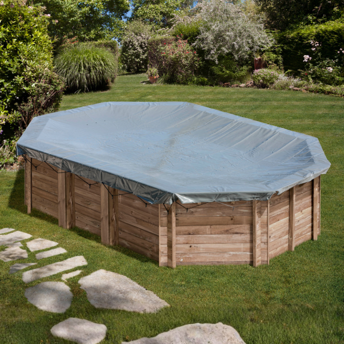 Bâche d'hivernage Gre pour piscine Bambu 2 - 535 x 335 cm