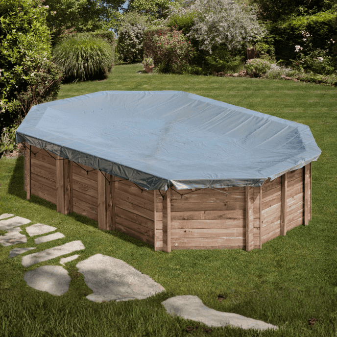 Bâche d'hivernage Gre pour piscine Papaya - 520 x 320 cm