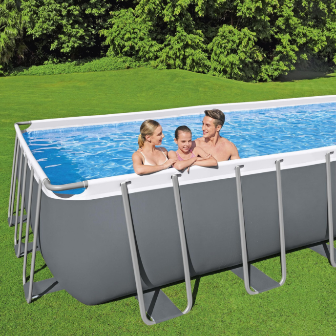 Piscine Bestway tubulaire rectangulaire Power Steel - 640 x 274 x H 132 cm (Filtre à sable)