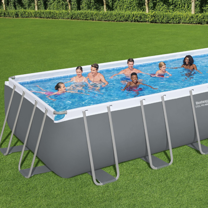 Piscine Bestway tubulaire rectangulaire Power Steel - 640 x 274 x H 132 cm (Filtre à sable)