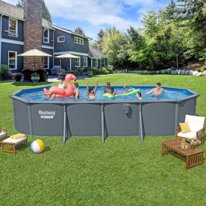 Piscine acier Bestway Hydrium - 739 x 503 x H 130 cm (Filtre à sable)