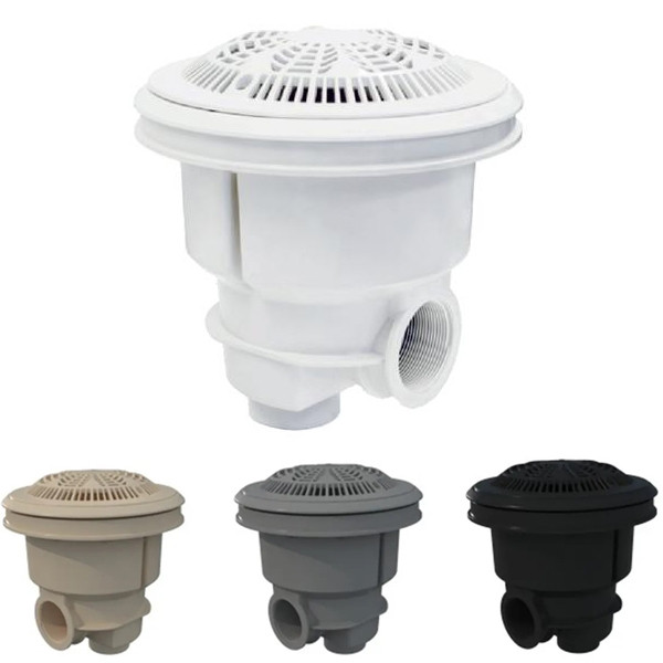 Bonde de fond anti vortex gris anthracite - piscine béton