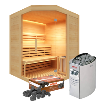 Sauna Traditionnel Sense Angulaire 3 places Pack complet