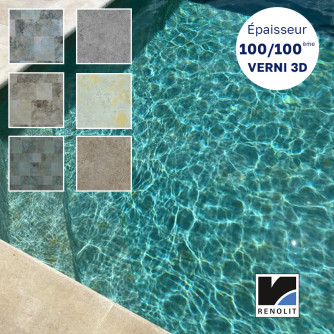 Liner piscine sur-mesure Imprimé 100/100ème VERNI 3D Rock
