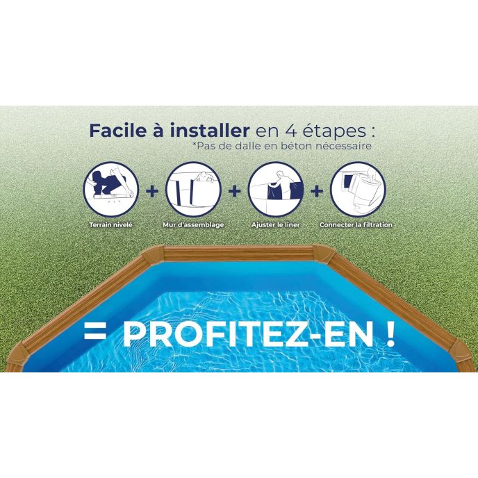 Piscine Gre acier ronde Pacific - Ø 260 x H 122 cm (Filtre à sable)