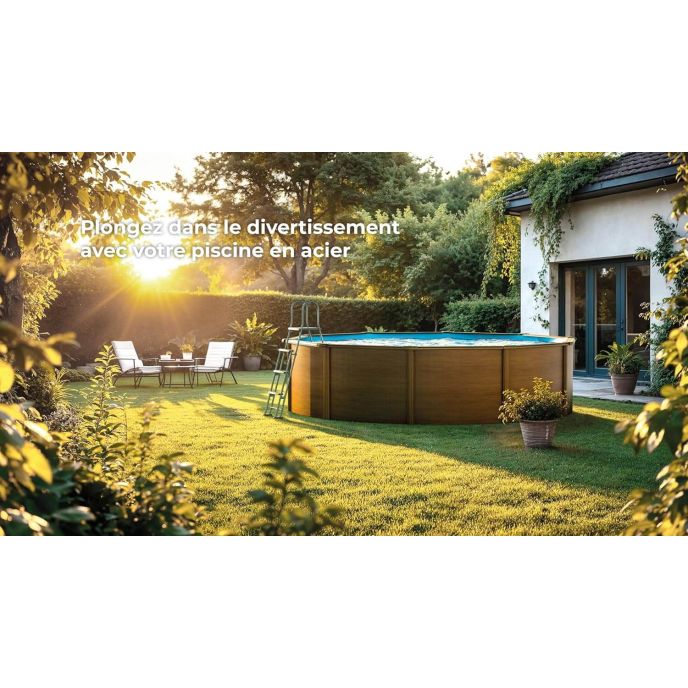 Piscine Gre acier ronde Sicilia - Ø 480 x 122 cm (Filtre à cartouche)