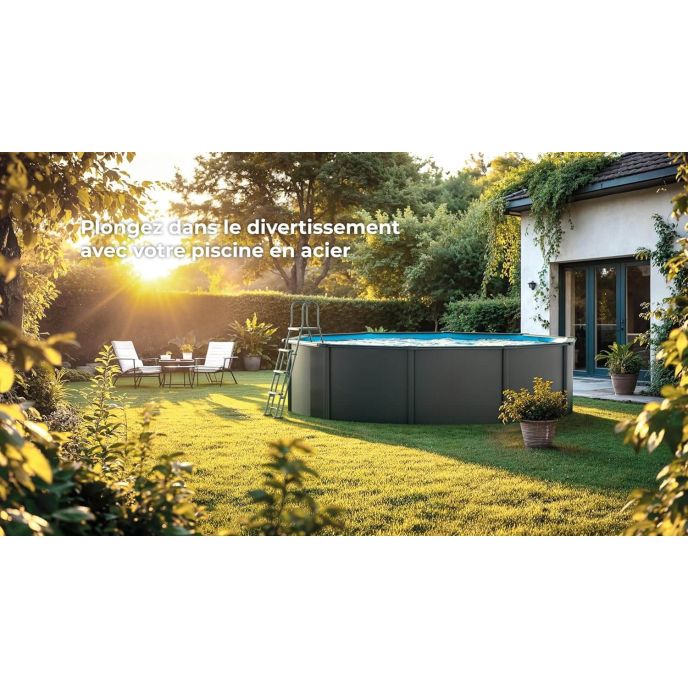Piscine Gre acier ronde Louko Ø 480 x H 122 cm (Filtre à sable)