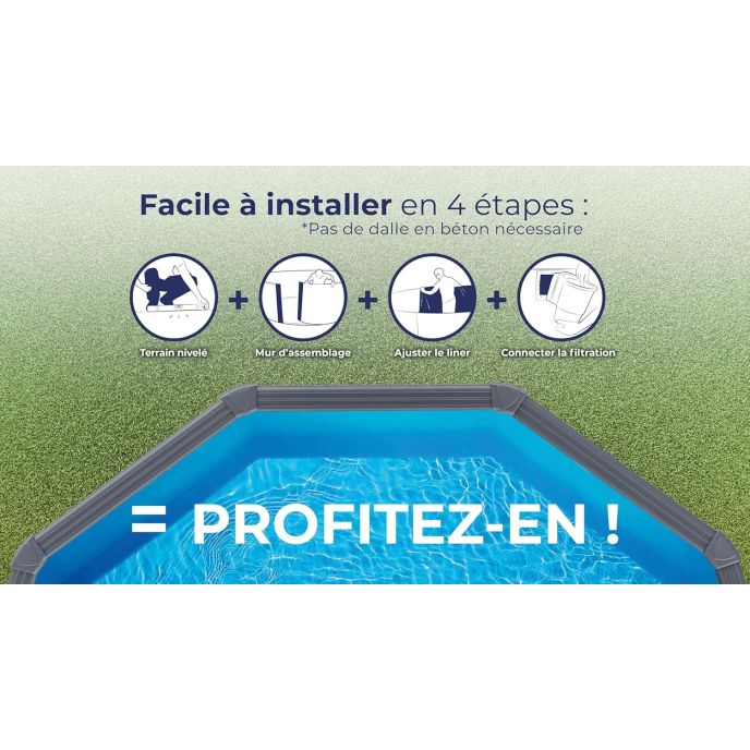 Piscine Gre acier ronde Louko Ø 480 x H 122 cm (Filtre à sable)