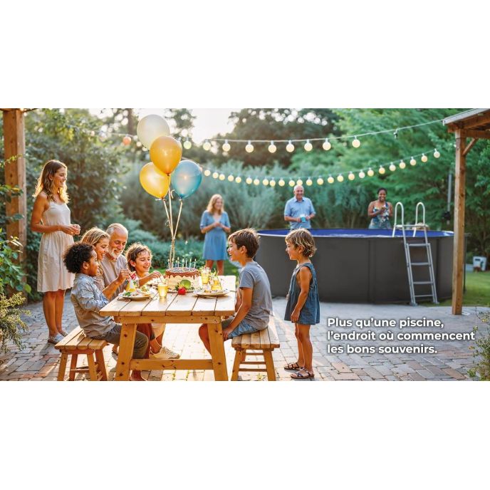 Piscine Gre acier ronde Louko - Ø 320 x H 122 cm (Filtre à sable)