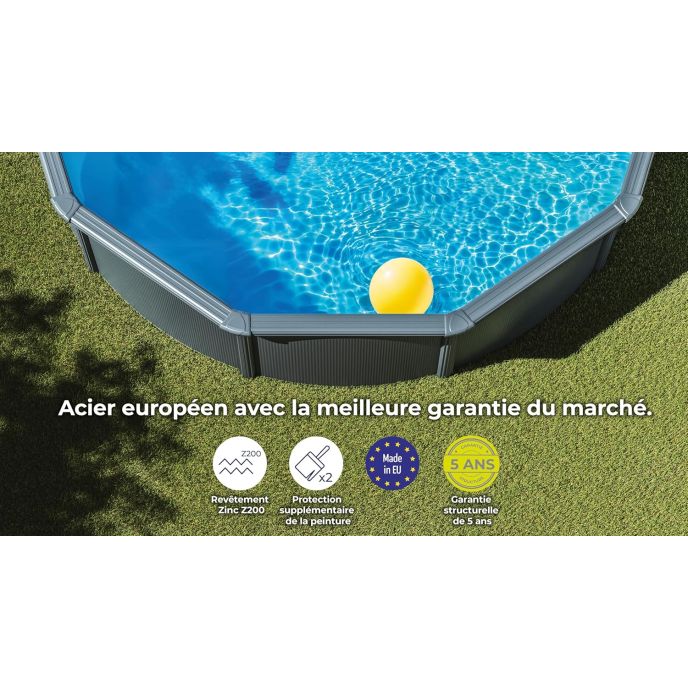 Piscine Gre acier ovale Louko 5,27 x 3,27 x H 122 cm (Filtre à sable)