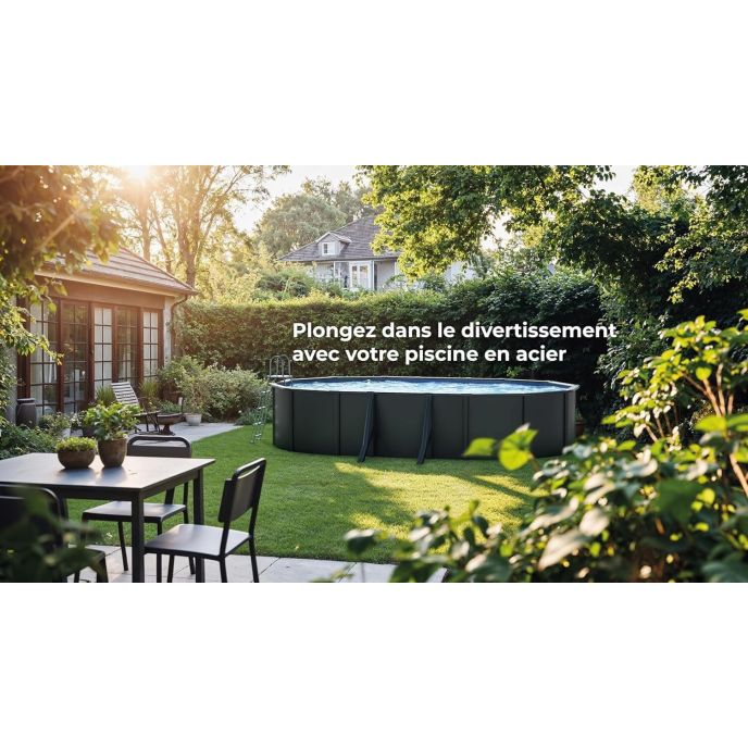 Piscine Gre acier ovale Louko 5,27 x 3,27 x H 122 cm (Filtre à sable)