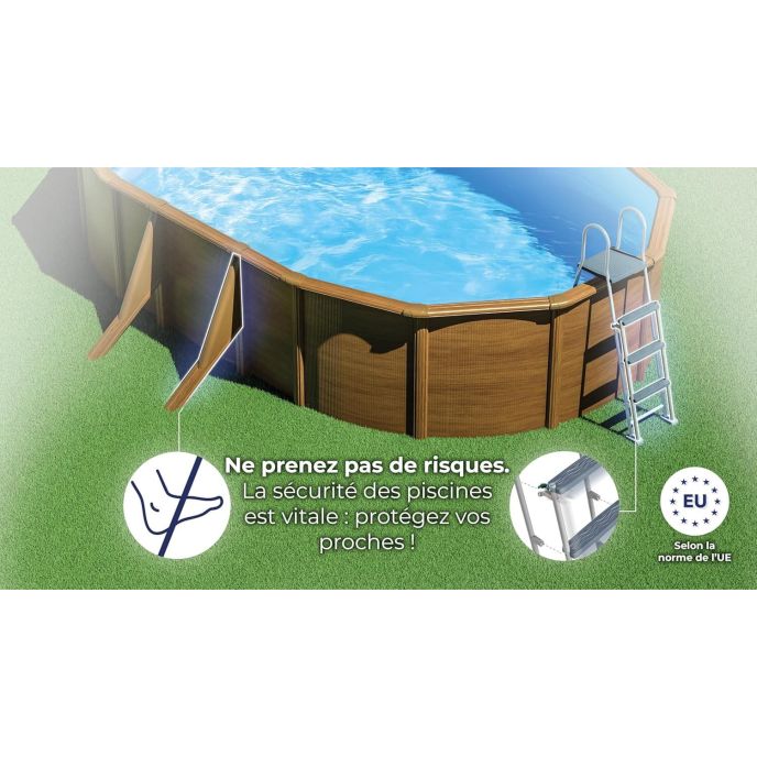 Piscine Gre acier ovale Mauritius - 527 x 327 x H 132 cm (Filtre à sable)