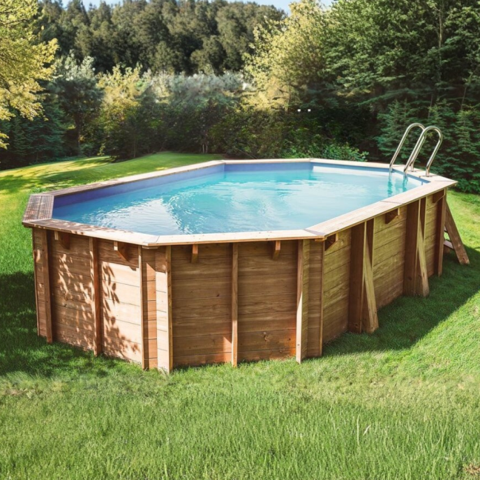 Piscine Gre bois Avocado - 656 x 456 x H 131 cm (Filtre à sable)