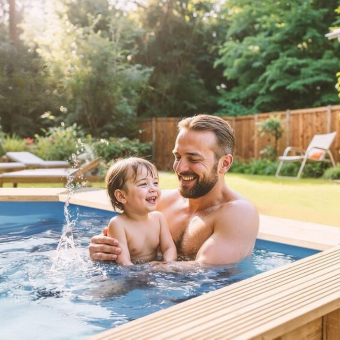 Piscine Gre bois Avocado - 656 x 456 x H 131 cm (Filtre à sable)