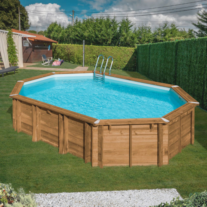 Piscine Gre bois Avocado - 656 x 456 x H 131 cm (Filtre à sable)