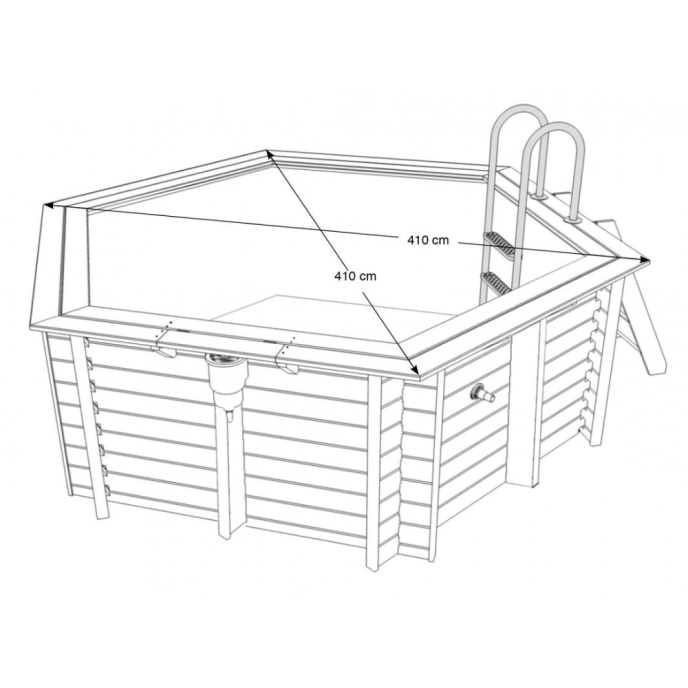 Piscine Ubbink bois Sunwater - Ø 410 x H 120 cm (Filtre à sable)