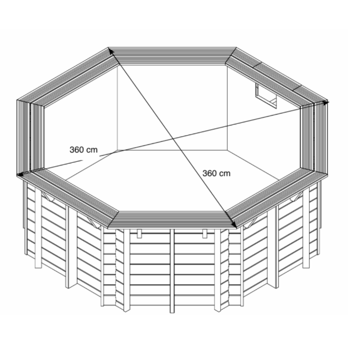 Piscine Ubbink bois Sunwater - Ø 360 x H 120 cm (Filtre à sable)