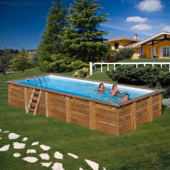 Piscine Gre bois Braga - 815 x 420 x H 146 cm (Filtre à sable)