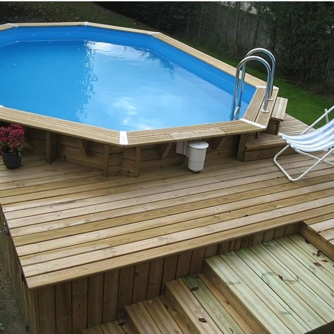 Piscine Ubbink bois Sunwater - 300 x 490 x H 120 cm (Filtre à sable)