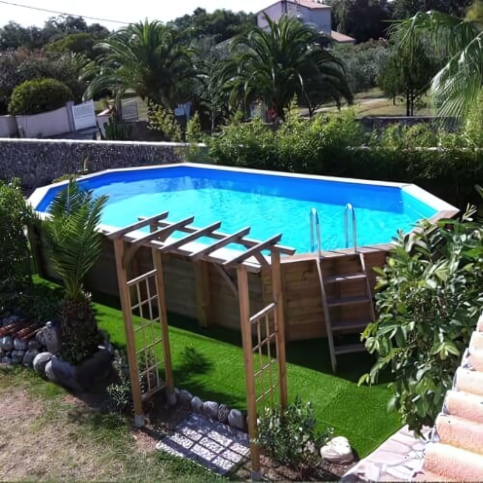 Piscine Ubbink bois Océa 860 x 470 x H 130 cm (Filtre à sable)