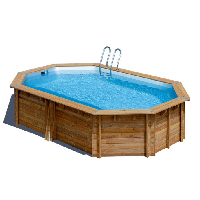 Piscine Gre bois Cannelle 2 - 535 x 335 x H 117 cm (Filtre à sable)