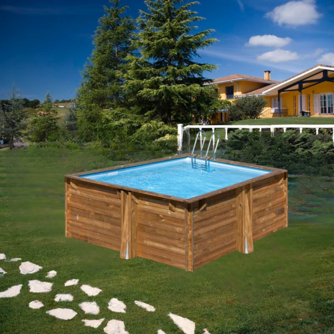 Piscine Gre bois Carra 3 - 305 x 305 x H 119 cm (Filtre à sable)