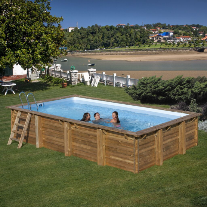 Piscine Gre bois Evora - 620 x 420 x H 133 cm
