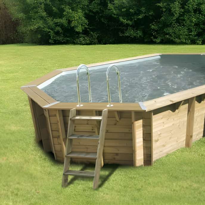 Piscine Ubbink bois Océa - 610 x 400 x H 130 cm (Filtre à sable)