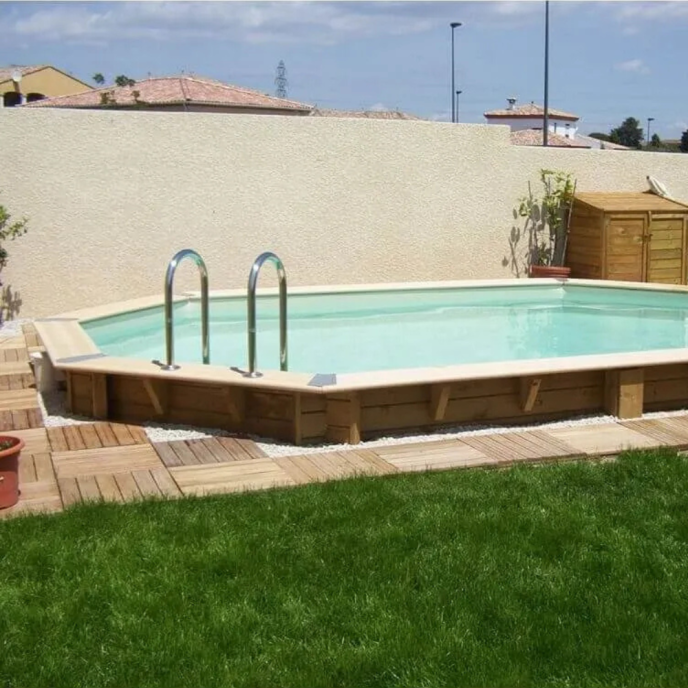 Piscine Ubbink bois Océa - 610 x 400 x H 130 cm (Filtre à sable)
