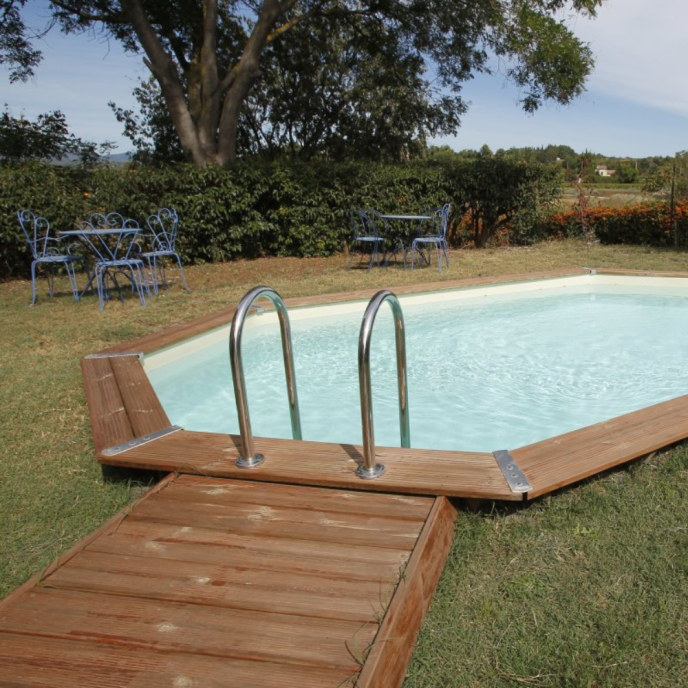 Piscine Ubbink bois Océa - 610 x 400 x H 130 cm (Filtre à sable)