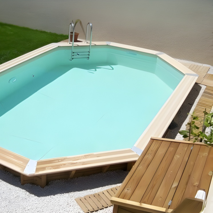 Piscine Ubbink bois Océa - 610 x 400 x H 130 cm (Filtre à sable)