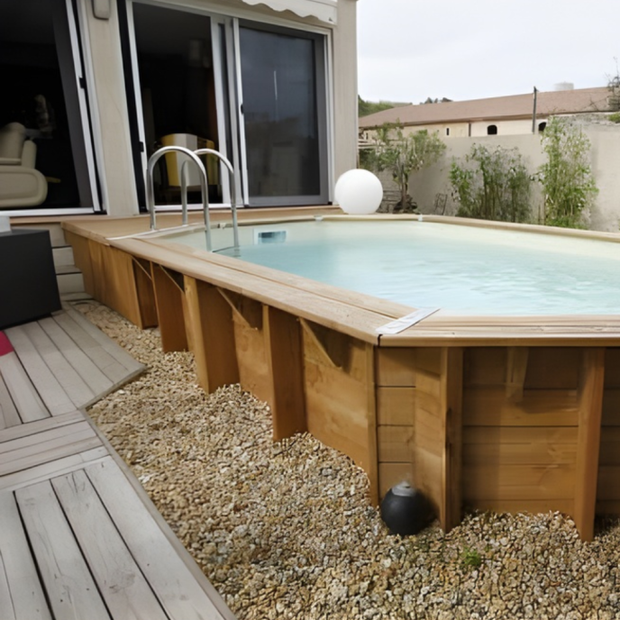 Piscine Ubbink bois Océa - 355 x 550 x H 120 cm (Filtre à sable)