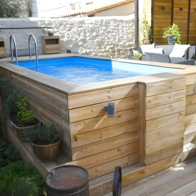 Piscine Ubbink bois Linéa UrbanPool - 250 x 450 x H 140 cm (Filtre à sable)