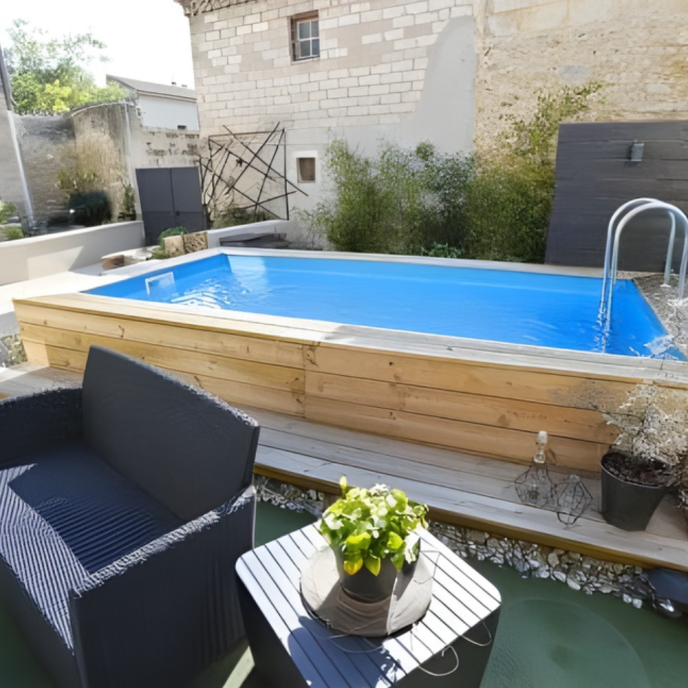 Piscine Ubbink bois Linéa UrbanPool - 250 x 450 x H 140 cm (Filtre à sable)