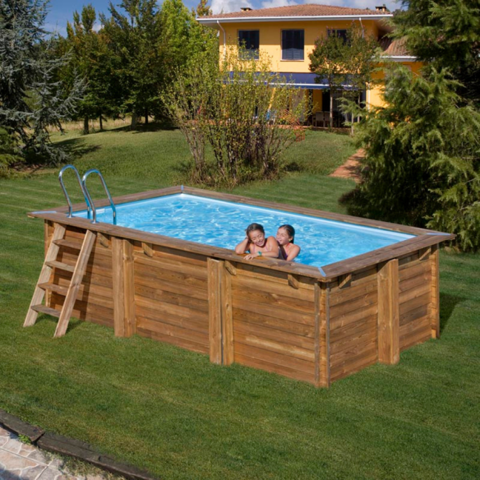 Piscine Gre bois Marbella 2 - 420 x 270 x H 117 cm (Filtre à sable)