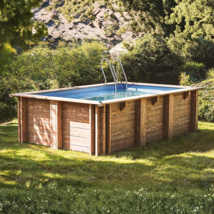 Piscine Gre bois Marbella 2 - 420 x 270 x H 117 cm (Filtre à sable)