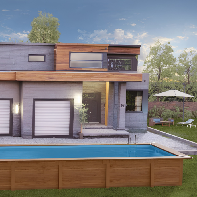 Piscine Gre bois Mint - 1010 x 418 x H 146 cm (Filtre à sable)