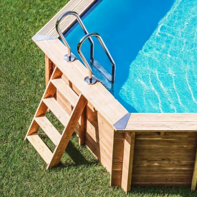 Piscine Gre bois Safran 2 - 620 x 395 x H 136 cm (Filtre à sable)