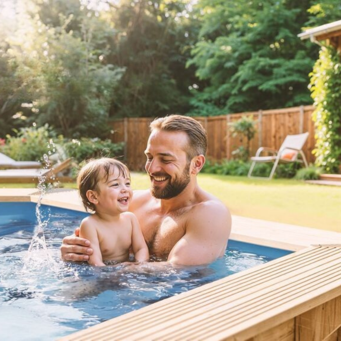 Piscine Gre bois Safran 2 - 620 x 395 x H 136 cm (Filtre à sable)