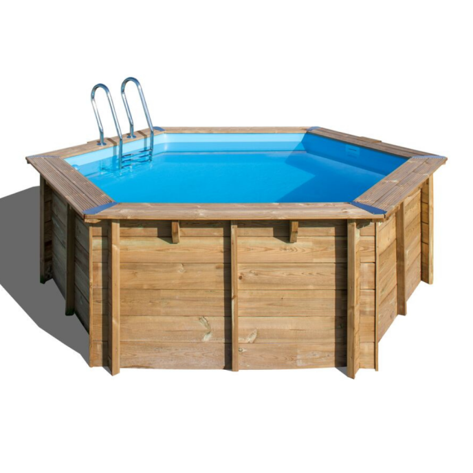 Piscine Gre bois Vanille 2 - Ø 400 x H 119 cm (Filtre à sable)