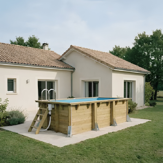 Piscine Ubbink bois Azura - 250 x 450 x H 126 cm (Filtre à sable)