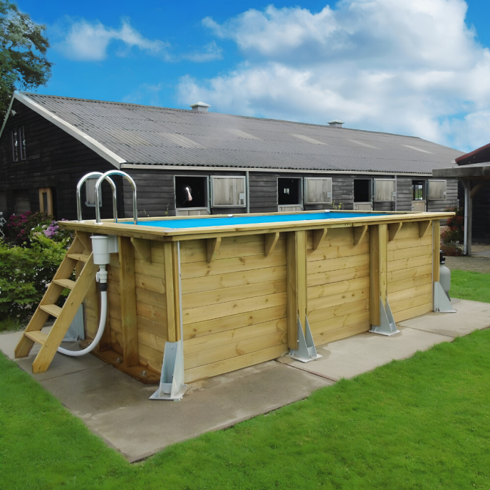 Piscine Ubbink bois Azura - 250 x 450 x H 126 cm (Filtre à sable)