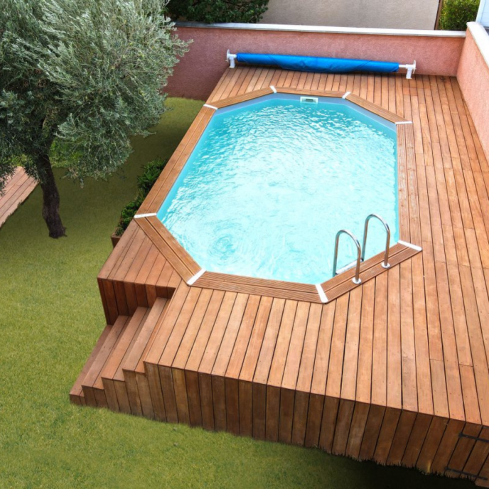 Piscine Ubbink bois Azura - 300 x 400 x H 120 cm (Filtre à sable)